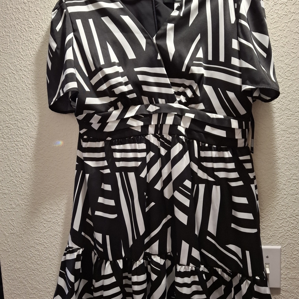 Karl Lagerfeld Monochrome Striped Dress